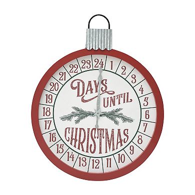 Parisloft Round Wood Wall Christmas Countdown Calendar
