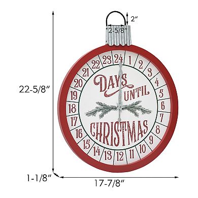 Parisloft Round Wood Wall Christmas Countdown Calendar