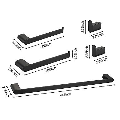 5- Piece Bathroom Hardware Set,Brushed Gold,Stainless Stee!