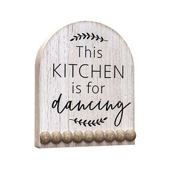 Parisloft This Kitchen Is for Dancing Arch Wood Tabletop Decor, 5.5"W x 6.875"H