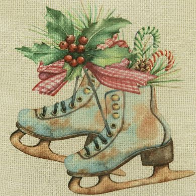 Parisloft Happy Christmas Fabric Door Stop with handle, Christmas Decor