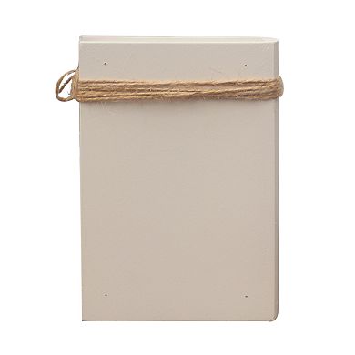 Parisloft True Story Decorative Faux Wood Book Christmas Decor - Cream Finish - 4.5"W x 6.5"H