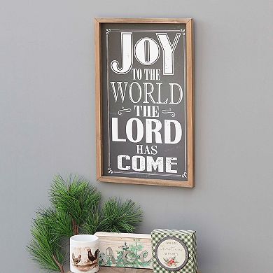 Parisloft Farmhouse Wood Christmas Wall Sign - Joy To the World the Lord Has Come