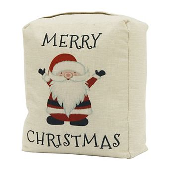 Parisloft Christmas Fabric Door Stop with handle - Merry Christmas, Christmas Decor