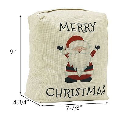 Parisloft Christmas Fabric Door Stop with handle - Merry Christmas, Christmas Decor