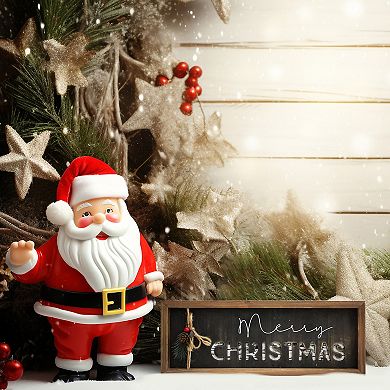 Parisloft Merry Christmas Farmhouse Wood Farmed Tabletop Sign