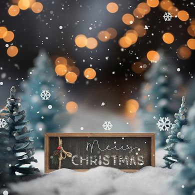 Parisloft Merry Christmas Farmhouse Wood Farmed Tabletop Sign