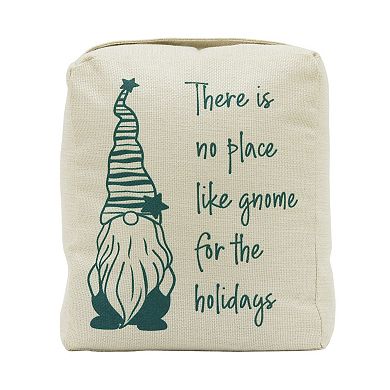 Parisloft Christmas Fabric Door Stop with handle - There Is No Place Like Gnome for the Holiday