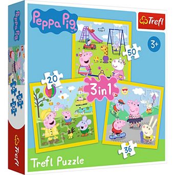 Trefl 3 in 1 (20, 36 & 50 pc Puzzle - Peppa Pig's Happy Day Jigsaw Puzzle