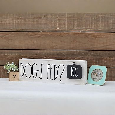 Parisloft Dogs Fed Yes or No Rusic Dog Sign, Cute Dog Sign, 15 x 4.75 inches