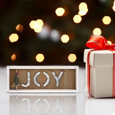 Parisloft Joy Christmas Farmhouse Wood Farmed Tabletop Sign