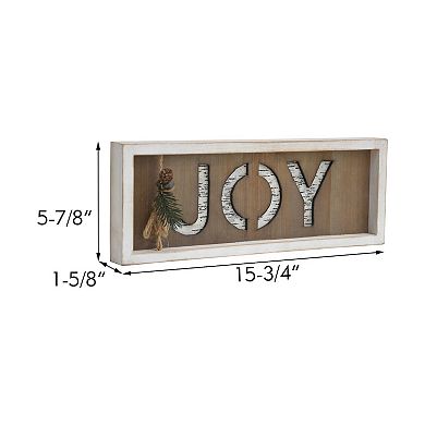 Parisloft Joy Christmas Farmhouse Wood Farmed Tabletop Sign