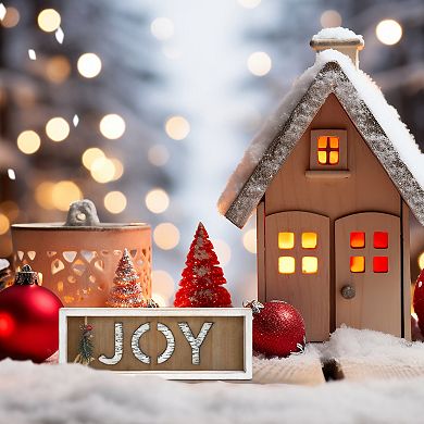 Parisloft Joy Christmas Farmhouse Wood Farmed Tabletop Sign