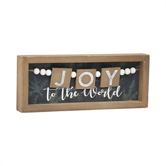 Parisloft Joy To the World Farmhouse Wood Christmas Tabletop Decor