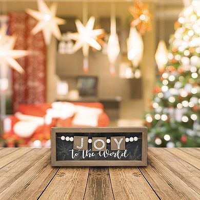 Parisloft Joy To the World Farmhouse Wood Christmas Tabletop Decor