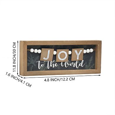 Parisloft Joy To the World Farmhouse Wood Christmas Tabletop Decor