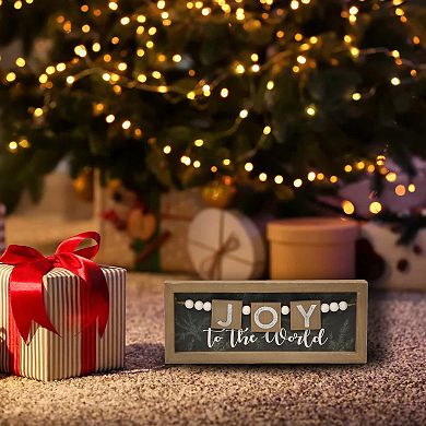 Parisloft Joy To the World Farmhouse Wood Christmas Tabletop Decor