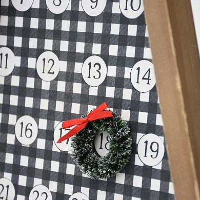 Parisloft Freestanding Tree Shaped Christmas Advent Calendar with Wreath Magnet