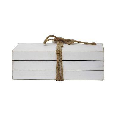 Parisloft Decorative Wood Stacked Books - Be Our Guest, 3.1" H