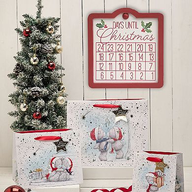Parisloft Days Until Christmas Red Framed Wood Wall Countdown Calendar with Magnet