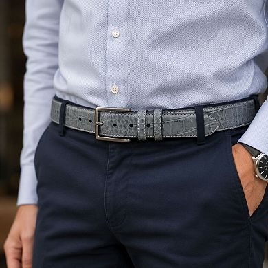 Mad Golfer Men's Croc Print Golfing Belt With Contrast Stitch