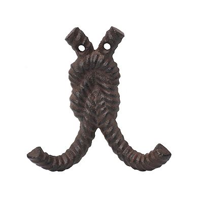Parisloft Cast Iron Rope Wall Hooks for Coat Towel Keys, Set of 3