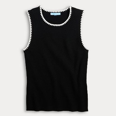 Women's Draper James Blanket Stitch Sweater Tank Top