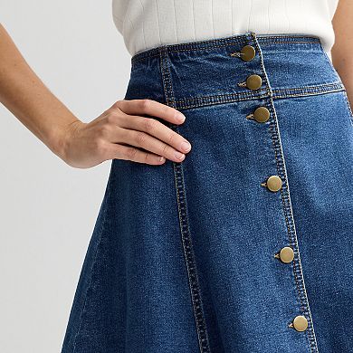 Women's Draper James Button Front Denim Skirt