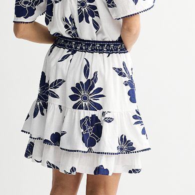 Women's Draper James Double Ruffle Skirt