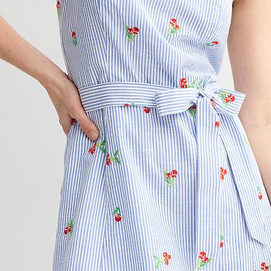 Women's Draper James Squareneck Embroidered Cherry Dress