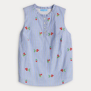 Women's Draper James Sleeveless Embroidered Cherry Top