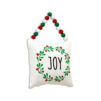 Parisloft Mini Joy Decorative Pillow with Wood Bead String Hanger