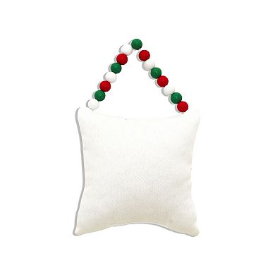 Parisloft Mini Joy Decorative Pillow with Wood Bead String Hanger