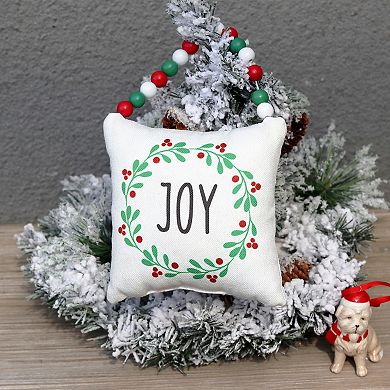 Parisloft Mini Joy Decorative Pillow with Wood Bead String Hanger