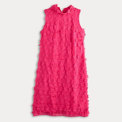 Women's Robbie Bee 3D Flower Mock Neck Dress