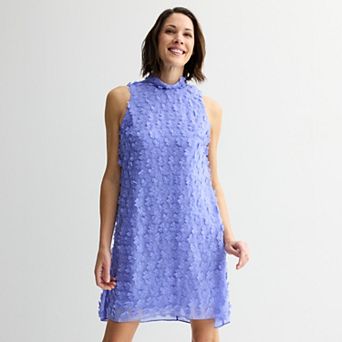 Women's Robbie Bee 3D Flower Mock Neck Dress