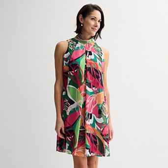 Women's Robbie Bee Mock Neck A-Line Dress