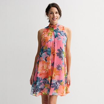 Women's Robbie Bee Mock Neck A-Line Dress