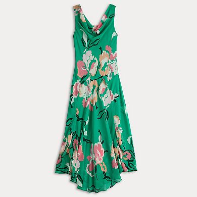 Women's Robbie Bee Drape Neck Midi Dress