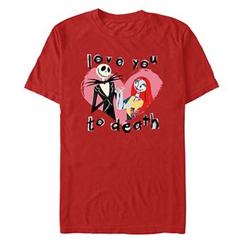 Disney's The Nightmare Before Christmas Jack Skellington And Sally Love You To Death Men's Graphic Tee