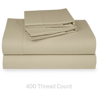 California Design Den Soft 400 Thread Count Deep Pocket Sheet Set - 100% Cotton Sateen