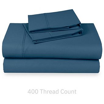 California Design Den Soft 400 Thread Count Bed Sheet Set - 100% Cotton Sateen, Deep Pockets