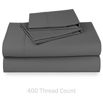 California Design Den Soft 400 Thread Count Bed Sheet Set - 100% Cotton Sateen, Deep Pockets