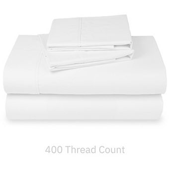 California Design Den Soft 400 Thread Count Bed Sheet Set - 100% Cotton Sateen, Deep Pockets