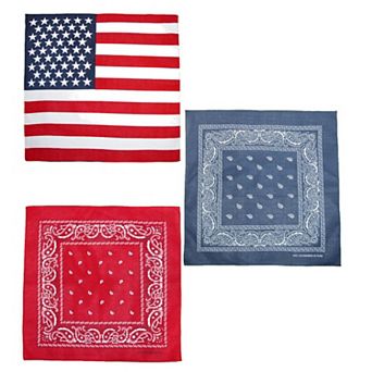 American Flag And Paisley Bandana Kit (pack Of 3)