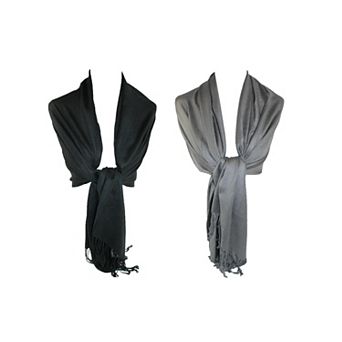 Ctm Women's Pashmina Shawl Wrap Scarf (pack Of 2)