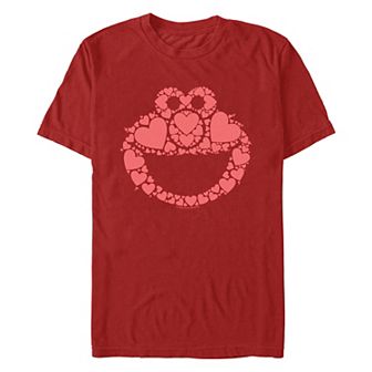 Men's PBS Kids Sesame Street Elmo Heart Filled Head Graphic Tee