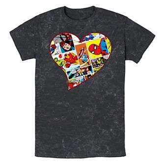 Men's Marvel Character Comics Heart Graphic Tee