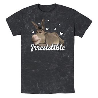 Men's Shrek Donkey Irresistible Hearts Graphic Tee