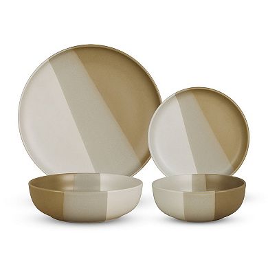 Godinger Silver Piermont Grey 16-Piece Dinnerware Set, Service for 4